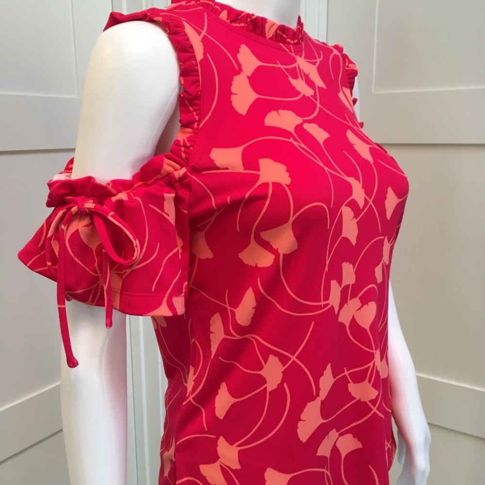 Ann Taylor Cold Shoulder Floral Blouse XS